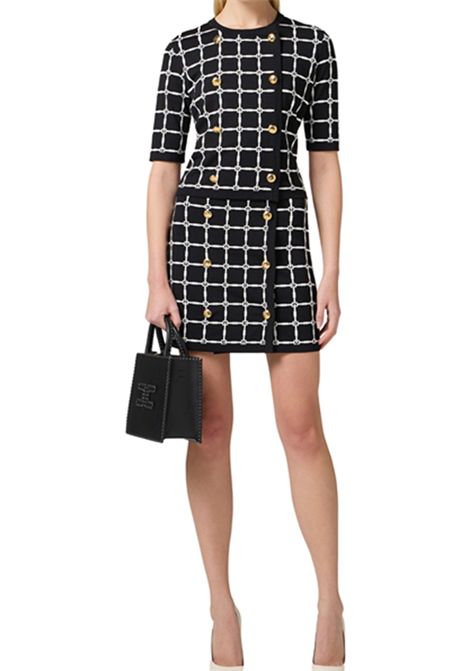 Gonna Elisabetta Franchi donna GK10B51E2 685 nero avorio doppiopetto ELISABETTA FRANCHI | Gonne | GK10B51E2685